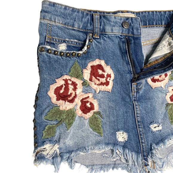 FREE PEOPLE Wild Rose Embroidered Mini Skirt - Picture 3 of 10